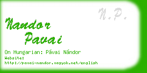 nandor pavai business card