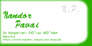 nandor pavai business card